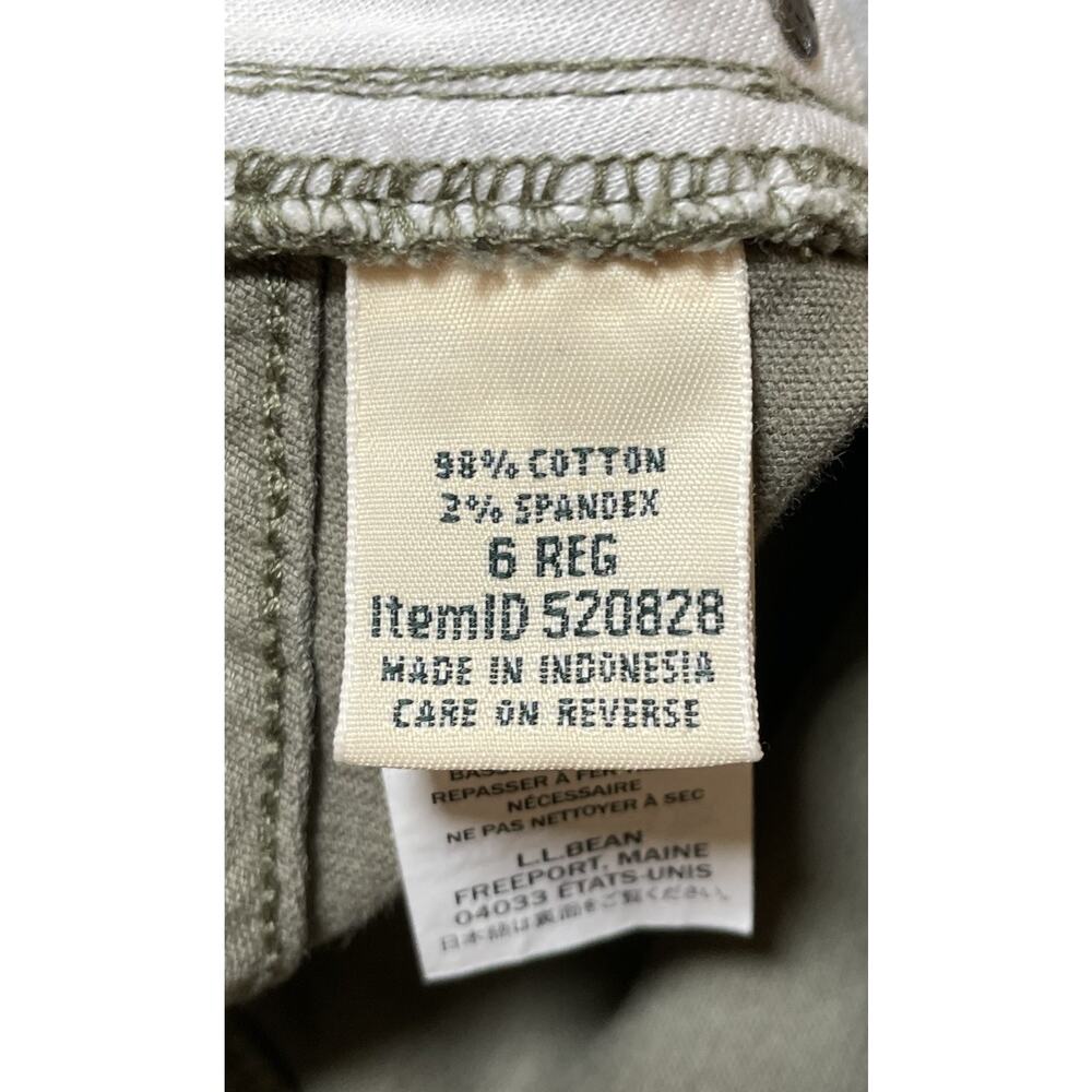 LL Bean Pine Green Micro Corduroy Pants Womens 6 Straight Leg Favorite Fit Bean - Picture 7 of 8
